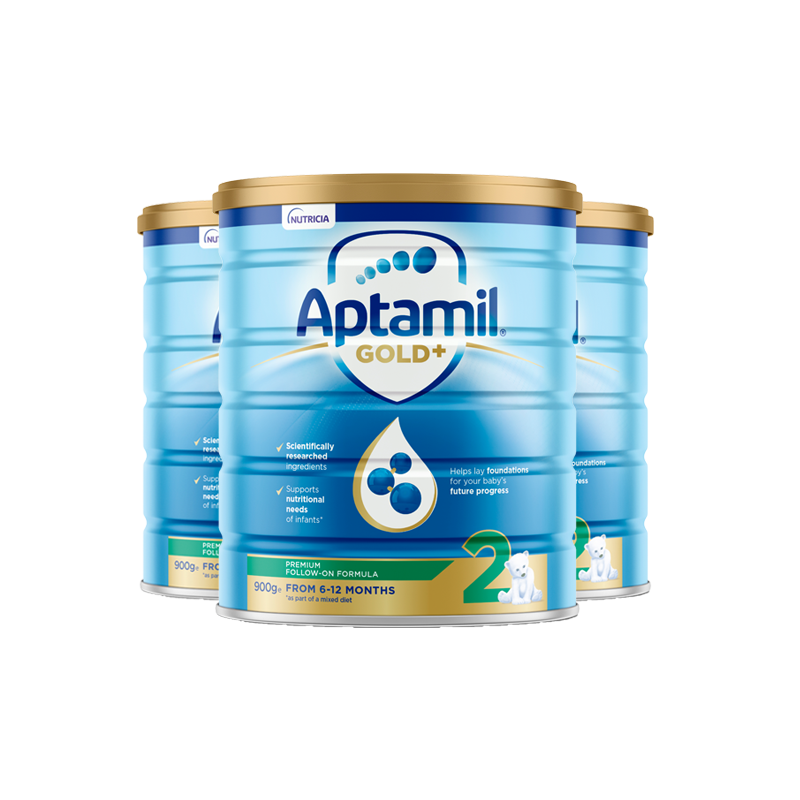 [新西兰直邮] Aptamil 爱他美金装 婴幼儿奶粉 2段 900g (3罐/6罐 可选) 包邮 - Aptamil Gold Stage 2  900g*6